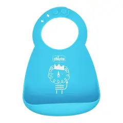 Silicone Bib With Blue Pocket