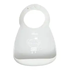 Silicone Bib With Pocket Grey