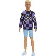 Barbie Fashionistas Ken Fashionistas Short Blonde Hair, Plaid Sweater HBV25