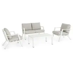 Harley White Living Room Set Complete with Cushions