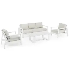 Baltic White Living Room Set Complete with Bizzotto Cushions