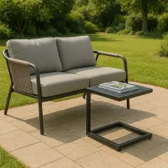 Hilde 40x40 Anthracite Coffee Table Bizzotto