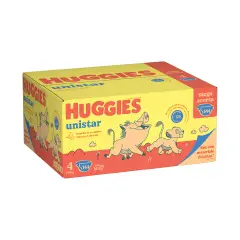 Huggies Unistar Megapack Diapers - Size 4 - 7-18 Kg - 144 Pieces