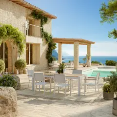 Santorini White Extendable Table 225/295x100cm.