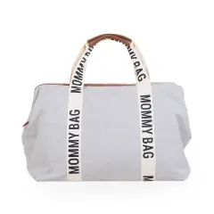 MOMMY BAG CHANGING BAG WITH MATTRESS CANVAS LIGHT GRAY