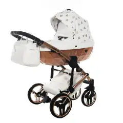 JUNAMA DIAMOND GLOW V2 2-IN-1 LEATHER WHITE NACELLE PINK SATIN ROSE GOLD FRAME