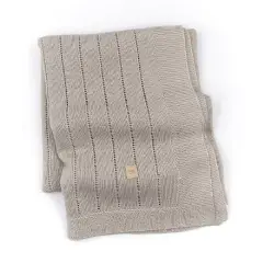 Bamboom Summer Striped Knitted Baby Blanket 75x100cm. Camel