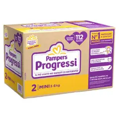 Pampers Progressi Quadripack Diapers - Size 2 - 3-6 Kg - 112 Pieces