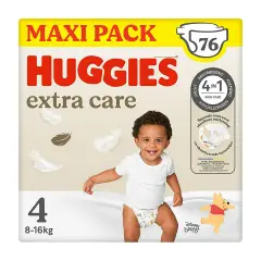 Huggies Extra Care Megapack Diapers - Size 4 - 8-16 Kg - 76 Pieces