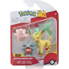 Pokemon Battle Figure Set 3 Characters: Clefairy, Gible, Leafeon