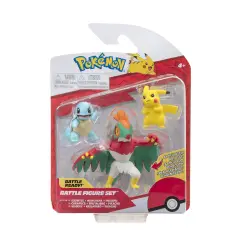 Pokemon Battle Figure Set 3 Personaggi: Pikachu #2, Squirtle #1, Hawlucha