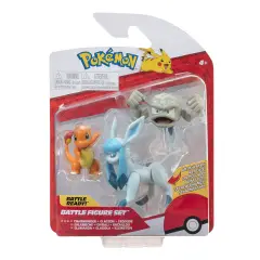 Pokemon Battle Figure Set 3 Personaggi: Geodude, Charmander #1, Glaceon