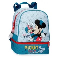 Kindergarten backpack cm. 28 with Mickey Road snack holder