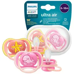 Ultra Air Soothers 6-18 Months Baby Girl 2 Pieces Whale and Star