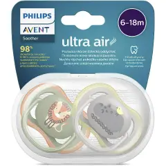 Ultra Air Soothers 6-18 Months Baby Girl 2 Pieces Lion and Hippo