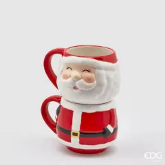 Stackable Christmas Mug Santa Claus in 2 Pieces