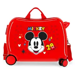 Rideable Suitcase with 2 Multidirectional Wheels Mickey Get Moving Red