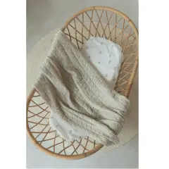 Crib Blanket 100x75 Wrinkled + Plush Sponge Oyster Grey