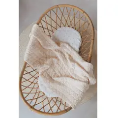Crib Blanket 100x75 Wrinkled + Plush Sponge Water Peach