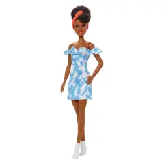 Barbie Fashionistas No. 185 - Doll with Black Hair, Jeans Dress and Accessories, 3+ Years, HBV17