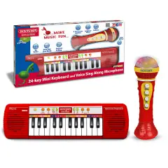 24-Key Keyboard with Microphone for Karaoke