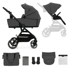 Stroller 2 In1 Yoxi Moonlight Grey Kinderkraft