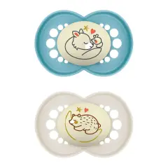 Soother Night Silicone Circular PP 2 Pieces, +6 Months Baby