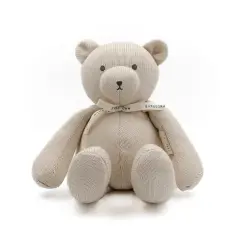 Oyster Sand Bamboom Knitted Bear Music Box
