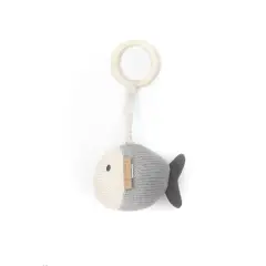 Toy Pull & Shake Knitted Fish Blue Bamboom