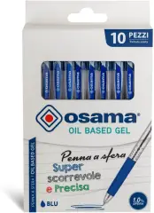 OBG ballpoint snap pen, 1 mm stroke. - Blister 10 Pieces Blue