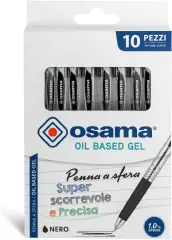 OBG ballpoint snap pen, 1 mm stroke. - Blister 10 Pieces Black