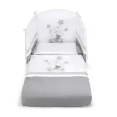 Orsone Duvet Set 3 Pieces White Grey Pali