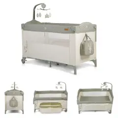 Travel Cot 2 Levels Indiana Gray