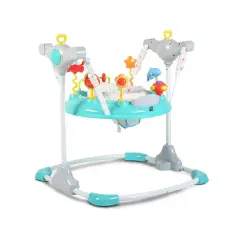 Stationary Adjustable Vista Jumper with Lights and Sounds, Light Blue