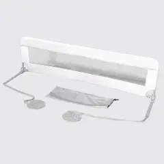 Foldable Bedside Barrier with Transport Bag, Safe and Protective, White Cm. 150
