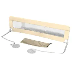 Foldable Bedside Barrier with Transport Bag, Safe and Protective, Sand Cm.150