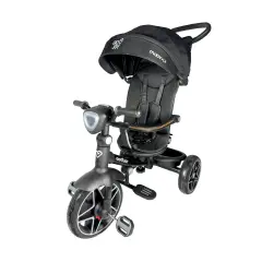 Moov-LX 4-in-1 Evolutionary Tricycle for Children 18 months and older, Black Frame, Black Upholstery