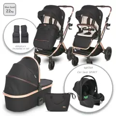 Stroller Glory 2in1 Black Lorelli