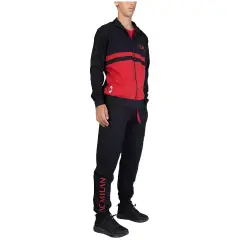 Pajamas Black Gauzed Sweatsuit Full Zip Milan L