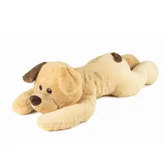 Plush Lying Dog 100cm - Glitter Eyes, Two-Tone