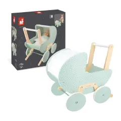 Janod - Zen Pram in Wood with Cushion and Cover