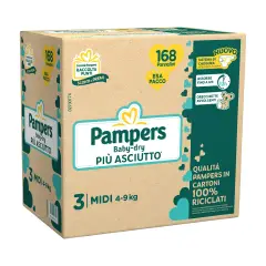 Pampers Baby-Dry EsaPack Diapers - Size 3 - 4-9 Kg - 168 Pieces