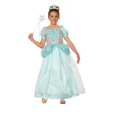Costume Principessa Turchese per Bambine - Taglia XS - 5/6 Anni