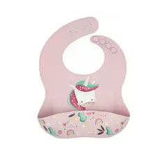 Bib With Silicone Pocket - Unicorn Sparkly