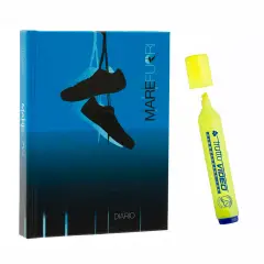 SEA DIARY OUTSIDE BLUE COVER WITH HIGHLIGHTER STROKE VIDEO YELLOW