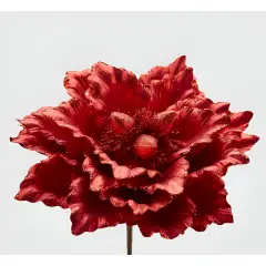 Red Magnolia With Clip For Christmas Decoration