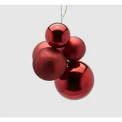 Palla A Grappolo Burgundy 5 Pezzi Per Decoro Albero