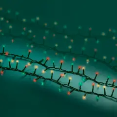 Lumineo Compact Christmas Lights - 1000 Multicolor Led - 22.5-meter Black Wire