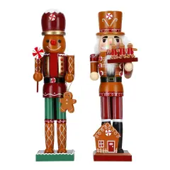 Wooden Nutcracker And Gingerbread 35 cm Assorted