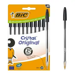 Bic Cristal Original Blister Pens 10 Pcs Black